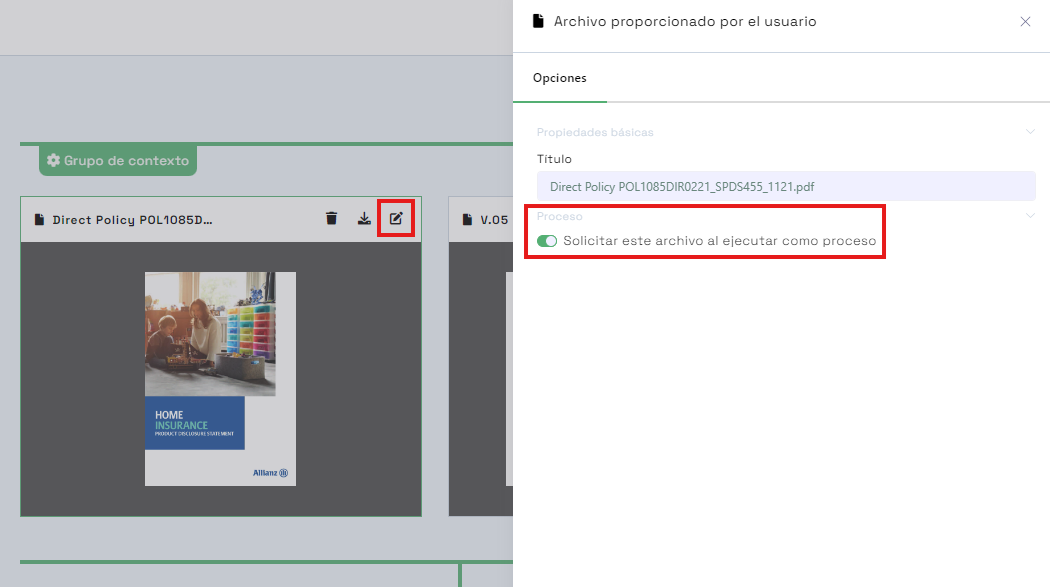 Edit Process Options