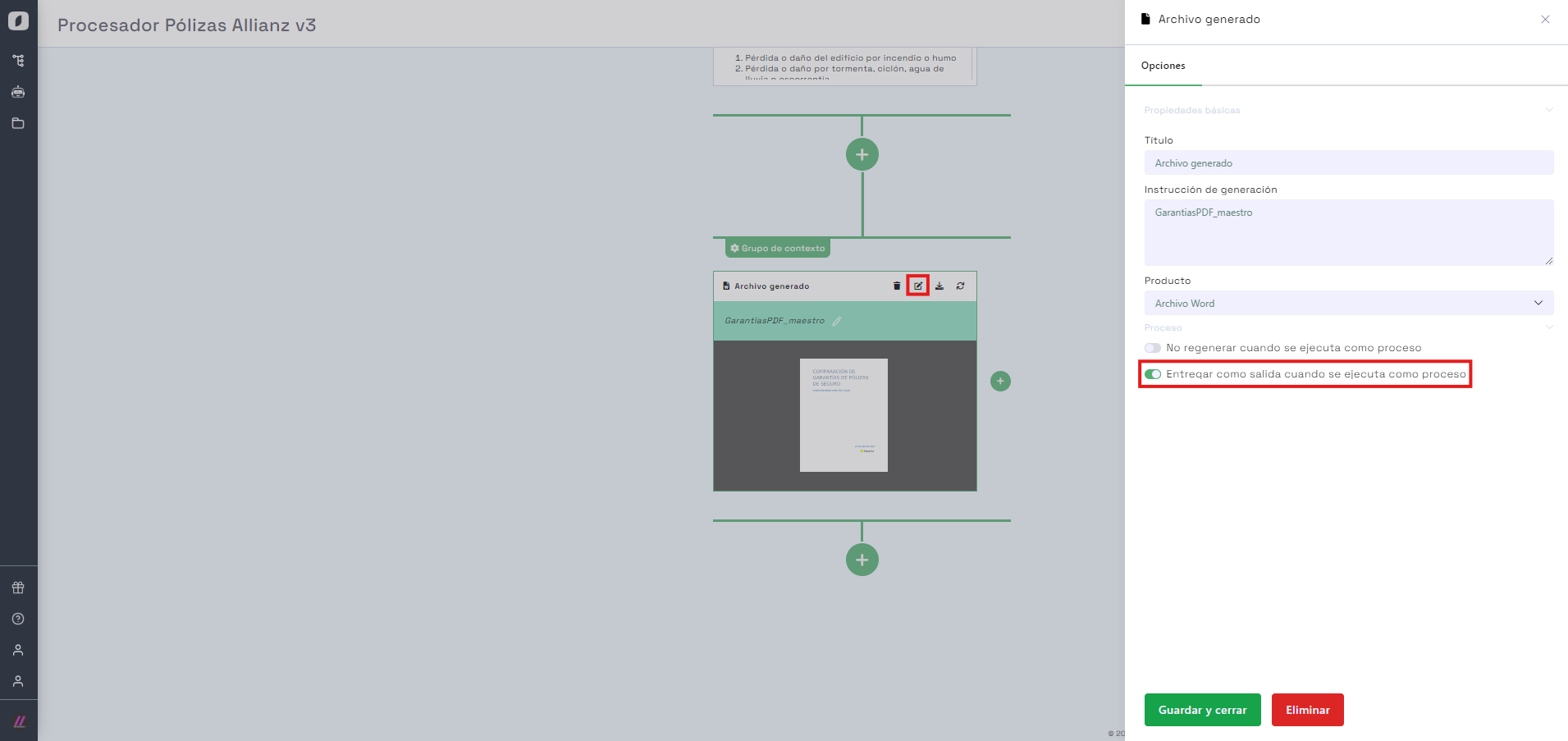 Process Properties in Generation Blocks